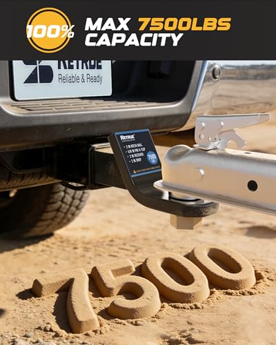 RETRUE 2 Inch Trailer Hitch Ball Mount, 7500lbs, 2 Inch Drop