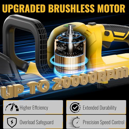 22" Cordless Hedge Trimmer Compatible with DEWALT 20V MAX Battery-Tool Only - color: Yellow