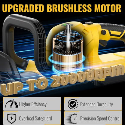 22" Cordless Hedge Trimmer Compatible with DEWALT 20V MAX Battery-Tool Only - color: Yellow