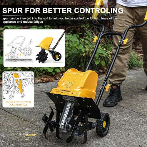 IncwBo 12'' 13.5-AMP Electric Roto Tiller Cultivator for Gardening Cored - size: 13.5 AMP-12 INCH