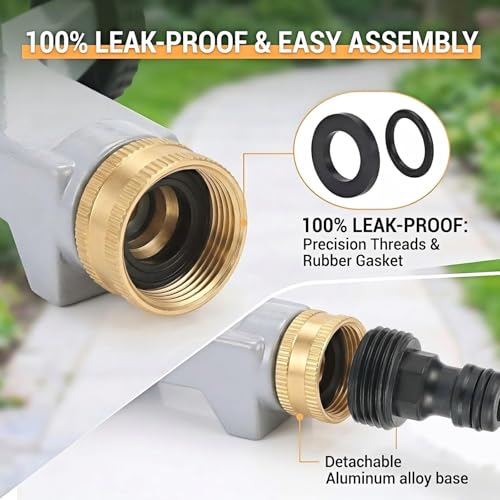 Ehajia 360° Rotating Lawn Sprinkler Heavy Duty Metal 3 Arm Wheeled Base - color: Silver