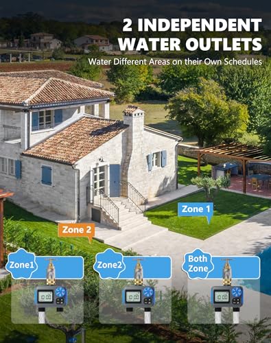 Sprinkler Timer with Brass Swivel, Hose Timers for Watering - size: 2 Outlet