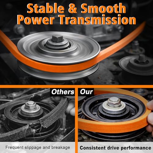 532130969 592855201 584444701 130969 Drive Belt Replacement, Heavy-Duty Premium Aramid Cord Belt for Husqvarna Craftsman Poulan AYP Lawn Tractor, Orange Kevlar Belt, 1/2" x 92-7/16" - size: 92.56"L x 0.5"W