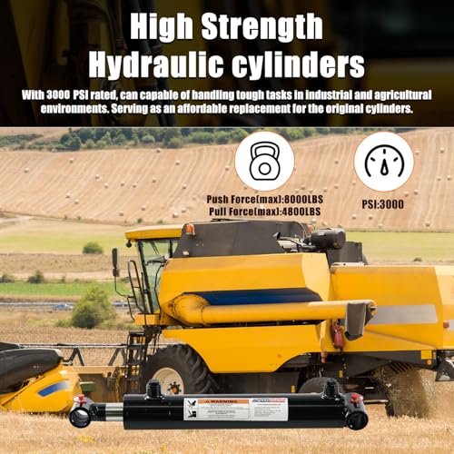 KINGWAY Hydraulic Cross Tube Cylinder, 2" Borex10" Stroke, 3000 PSI SAE#6 - size: 2“x10"-WT