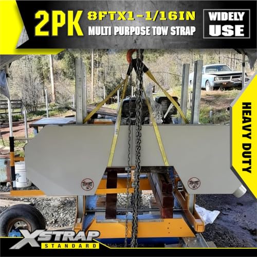 XSTRAP STANDARD 2PK 1"x8' Lift Sling Straps Wear Guard End Heavy Duty Strap - style: 2pk 1''x8ft