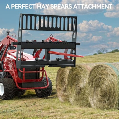 YINTATECH 4000lbs Skid Steer Pallet Fork Attachment, 48" Fork Blades and 45" Pallet Fork Frame for Loaders Tractors Quick Tach Mount