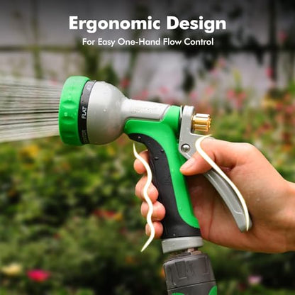 RESTMO Garden Hose Nozzle Heavy Duty, Rear Trigger Water Sprayer, Green - color: Green