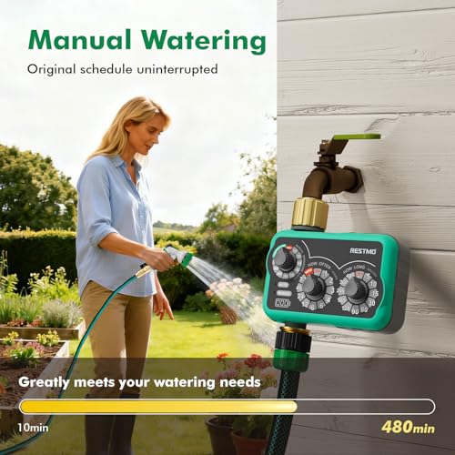 RESTMO 3-Dial Analog Sprinkler Timer, Mechnical Water Timer for Outdoor - size: Mechnical-1 Zone