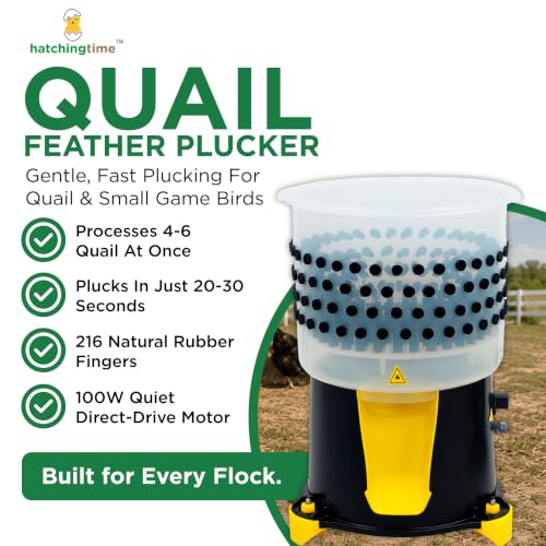 Hatching Time Quail Plucker Machine, 16.2 in ABS Drum, 4-6 Quails - size: 4-6 Quail