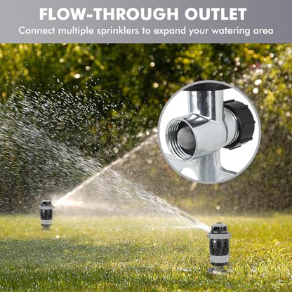 [2 Pack] RESTMO Gear Drive Sprinkler with Metal T-Spike Base,Gray - color: Gray, size: 2 Pack