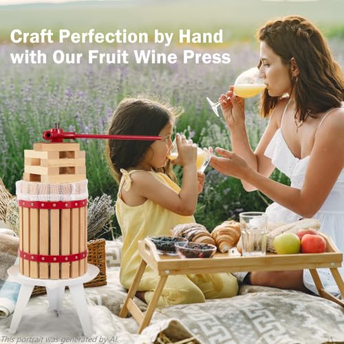 CAELUM Fruit Wine Press 4.75 Gallon, Manual Cider Maker for Kitchen Red - color: Red, size: 4.75Gallon