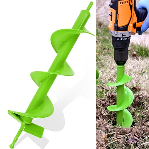 MAZING 16" x 4" Upgraded Spiral Auger Drill Bit for Planting, Heavy Duty Garden Auger Bit, Bulb Planter Tool for Post Hole Digger Plant Flower Bedding Digging - size: 1 PCS
