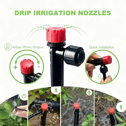 Upgraded Copper Connectors Drip Irrigation Kit (16FT+79FT) - size: 16FT+79FT