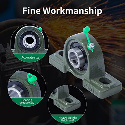 UCP204-12 Bearing 3/4in, Cast Iron 2-Pack