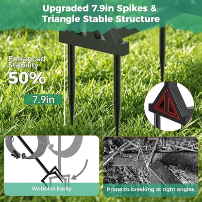 Garden Hose Holder with 2 Tool Hooks Heavy-Duty Water Hose Reel Rustproof - color: Black, size: Crown