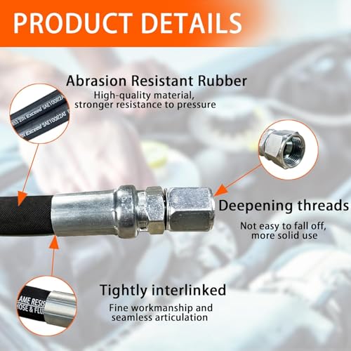 Autovo Hydraulic Hose Swivel Assembly 3/4" Hydraulic Hose with Female JIC X 90° Female JIC 48" Long 3118 psi - size: 26711-12-12-48IN-90