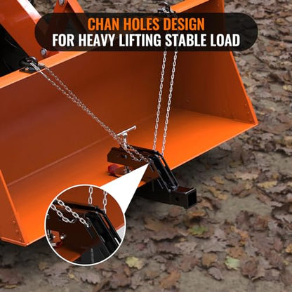 Tractor Bucket Hitch Receiver with Non-Slip Pad, Clamp on Trailer Hitch