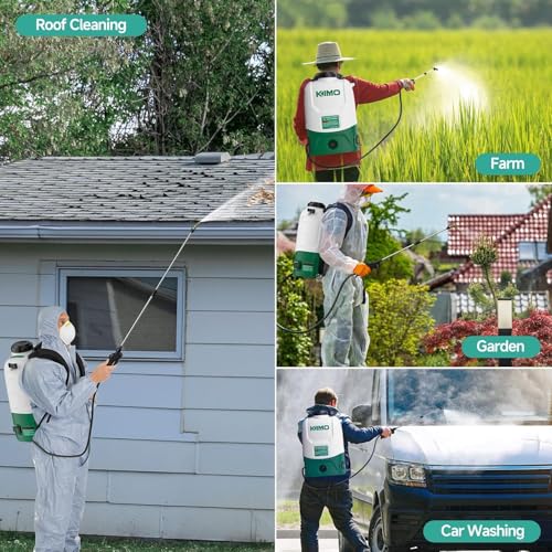 KIMO 4.3 Gal Backpack Sprayer Battery Powered w/ 2x2.0Ah Battery, 6 Nozzles