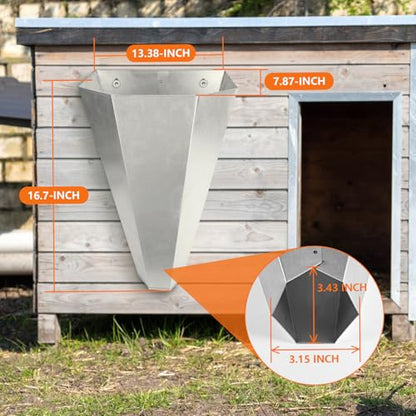 Large Chicken Cone for Turkeys, Broilers, Layers 8-14 lbs Birds, Galvanized Steel Poultry Restraint Cone with Rolled Edges, Easy to Clean and Install - 2 Pack