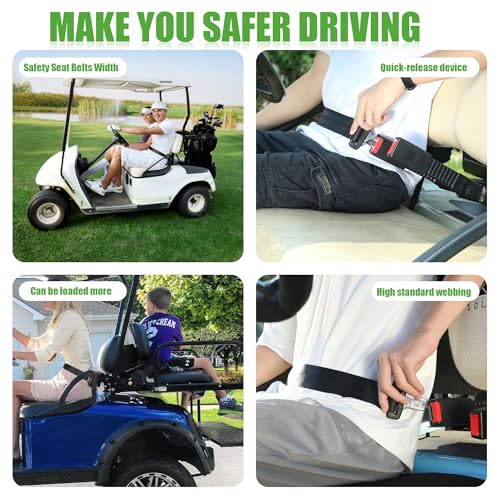 10L0L Universal Golf Cart Seat Belts Kit for Yamaha, Club Car, EZGO Carts Go-Kart ATV UTV, 42" Retractable Seat Belts Kit for Street Legal Seat Belt Golf Carts Front&Rear Seat (Without Bracket) - style: 4 set
