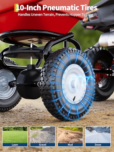 Tow Behind Broadcast Spreader, Red,Black - color: Red+Black