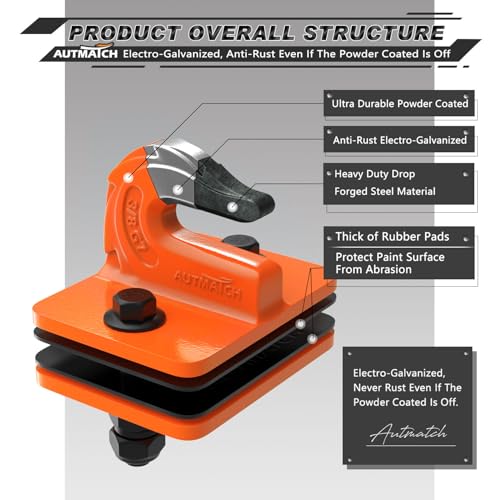 AUTMATCH Tractor Bucket Grab Hook 3/8"" (2-Pack) Grade 70 Drop Forged Steel - color: Orange