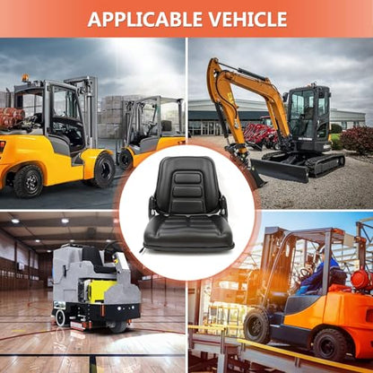 Universal Forklift Seat, Tractor Seat with Adjustable Angle Back,Micro Switch and Slide,for Tractor,Excavator Skid Loader Backhoe Dozer Telehandler ZTR‘s Equipment Construction