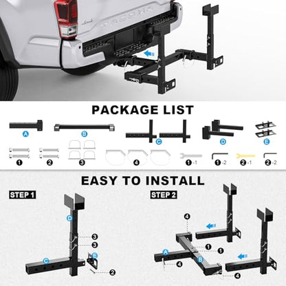 High-Loading Dual Trash Can Hauler Hitch for 2" Receiver Fit Pickup Truck