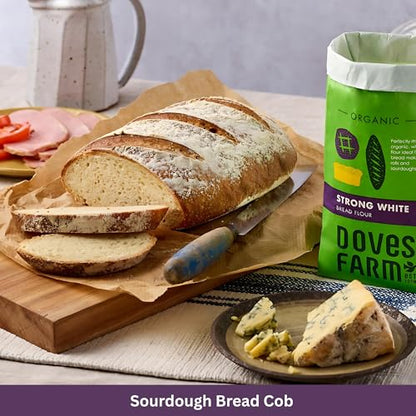 Doves Farm Organic Strong White Bread Flour 3.3 lb / 1.5 kg (Pack of 2) - High Protein British Baking Flour for Bread, Rolls and Sourdoughs | Kosher Certified & Vegan Friendly | Authentic UK Import - size: 52.91 Ounce (Pack of 2)