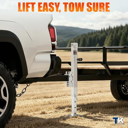 8000LBS Square Trailer Jack, 15" Lift, Heavy Duty Swivel Jack