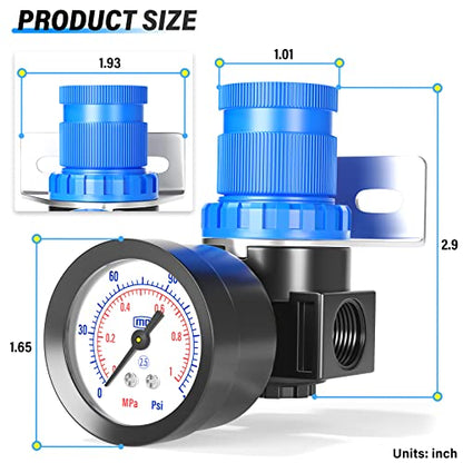 TAILONZ 1/4"NPT Pneumatic Pressure Regulator AR2000 - style: Regulation
