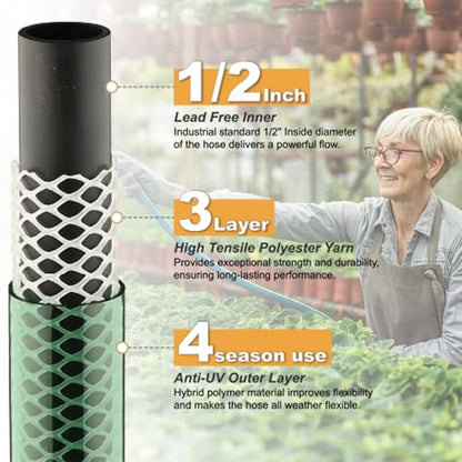 Orgrimmar 50FT 1/2 Inch Style PVC Garden Hose with GHT Fittings - size: 50 FT (Male-Female)