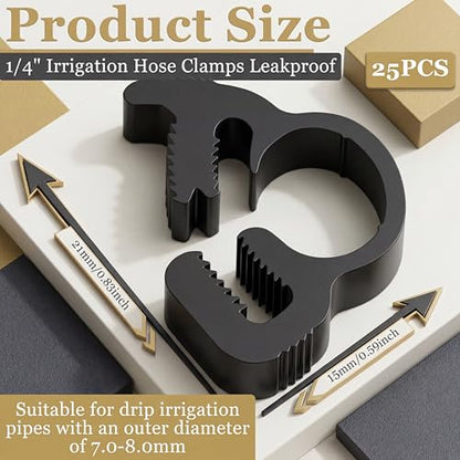 DaisyInner 25 Pcs 1/4" Double Gripping Nylon Plastic Hose Clamps