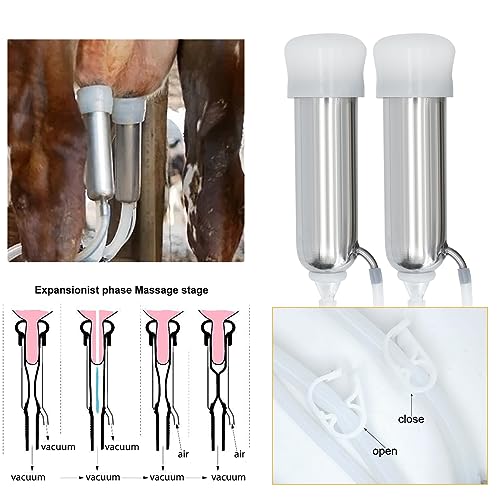 15L Rechargeable Cow Milking Machine Portable Battery Powered Cow Milker Automatic Electric Pump Powerful Vacuum Milker Machine Adjustable Milking Machine for Home Dairy Cows - color: 15L for Cow