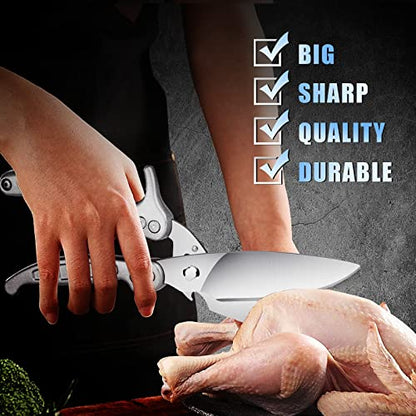 DRAGON RIOT Poultry Shears, Stainless Steel, Silver - color: Silver