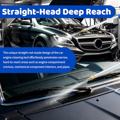 2-in-1 Air Blow Gun Pneumatic Engine Cleaning Gun,Professional Spray Guns Pneumatic with Straight Nozzle for Pressure Wash and Dust Blow,Car Cleaning Guns Kit with 3.93Ft Hose - color: Straight Nozzle