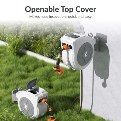 Giraffe Tools Retractable Hose Reel 1/2" x 100 ft with Hose Splitter
