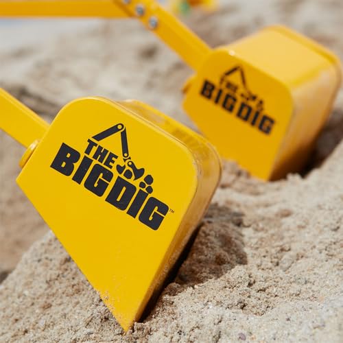 Big Dig Excavator Ride-On Sandbox Digger with 360 Rotation Base, Yellow - color: Yellow