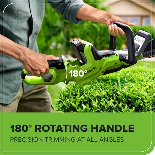 Greenworks 24V 24 in Cordless Hedge Trimmer, Rotating Handle, Tool Only - size: 24 in, style: Tool Only