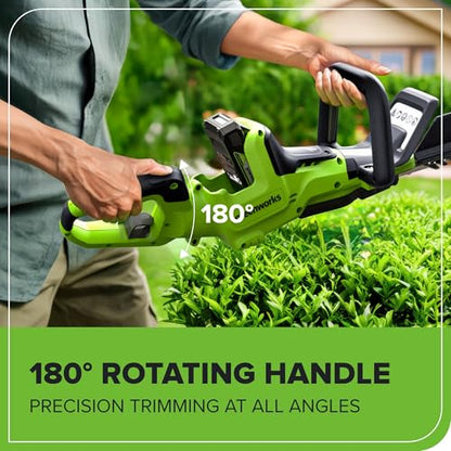 Greenworks 24V 24 in Cordless Hedge Trimmer, Rotating Handle, Tool Only - size: 24 in, style: Tool Only
