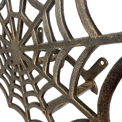 Zeckos Garden Hose Holder Spider Web 14 Inch Cast Iron Bronze - color: Spider Web - Bronze