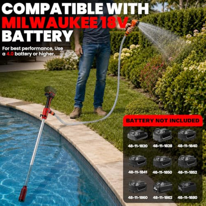 Cordless Stick Water Transfer Pump for Milwaukee 18V Batteries (Tool Only)