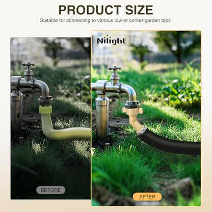 Nilight 45 Degree RV Hose Elbow, 3/4" Brass Water Connector Fitting - size: 45 Degree Hose Elbow
