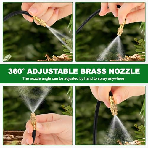 50FT Drip Irrigation System, 1/4" Garden Watering Misting System for Plant - size: 50FT