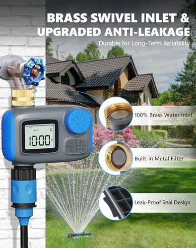 Sprinkler Timer with Brass Swivel, Hose Timers for Watering - size: 1 Outlet