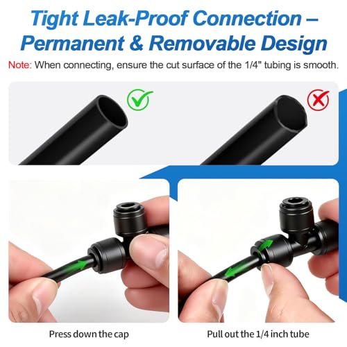 35 Pack Quick Connect 1/4 Inch Drip Irrigation Tee Fittings, 1/4'' Dripline Push-to-Fit T Connectors for 1/4-Inch Drip Tube Leak-Free Fittings for Garden Sprinkler Systems - size: 1/4" Quick Connect Tee-35P