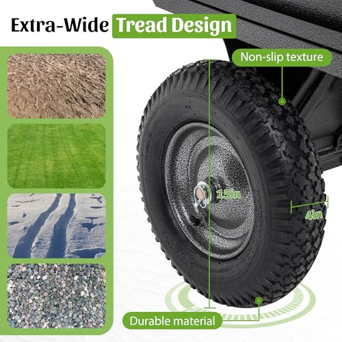 600LBS Steel Dump Cart, 17Cu.Ft.