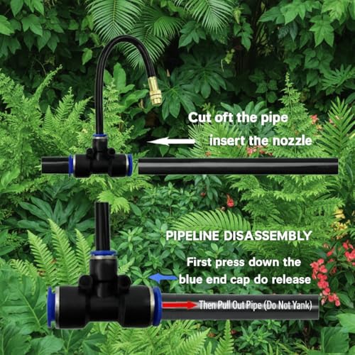 Automatic Garden Irrigation System 100ft with 18 Adjustable Copper Nozzles - color: 100ft