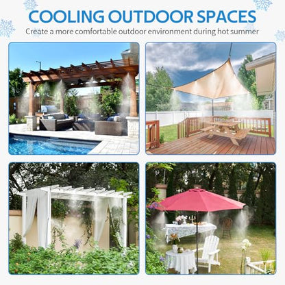 HOMENOTE Misting Cooling System, 42FT(13M) Pre-Assembled Mister Kit - size: 42FT / 13M