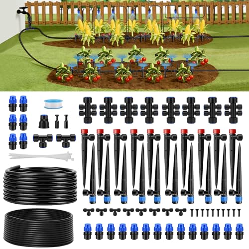 240FT Quick-Connect Drip Irrigation System - size: 40FT 1/2”(OD) Tube + 200FT 1/4”(OD) Tube